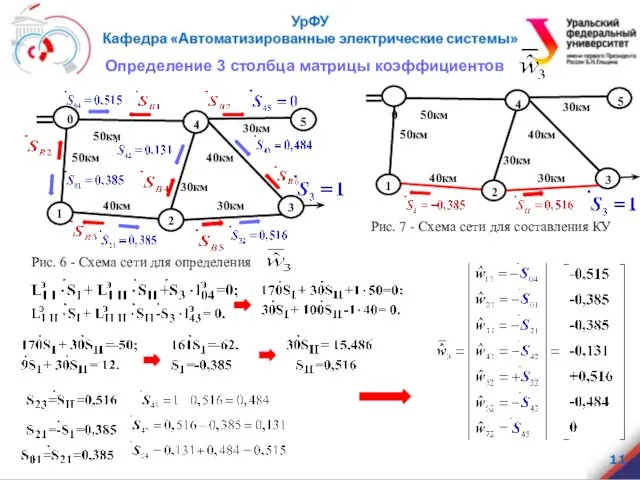 Определение 3 столбца матрицы коэффициентов