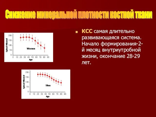 КСС самая длительно развивающаяся система. Начало формирования-2-й месяц внутриутробной жизни, окончание