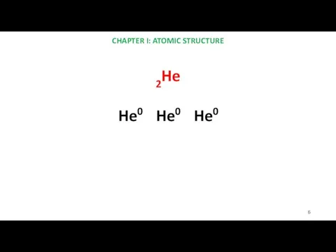 CHAPTER I: ATOMIC STRUCTURE 2He He0 He0 He0