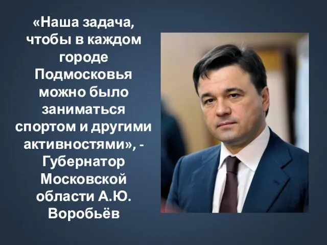 «Наша задача, чтобы в каждом городе Подмосковья можно было заниматься спортом