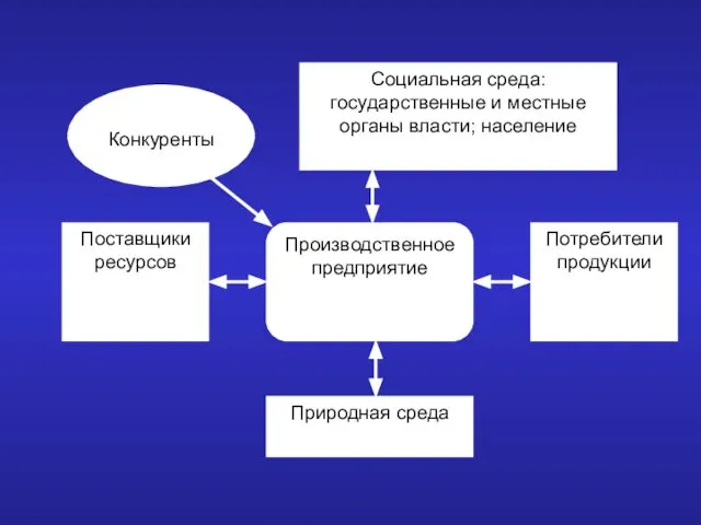 Социальная среда: государственные и местные органы власти; население Конкуренты