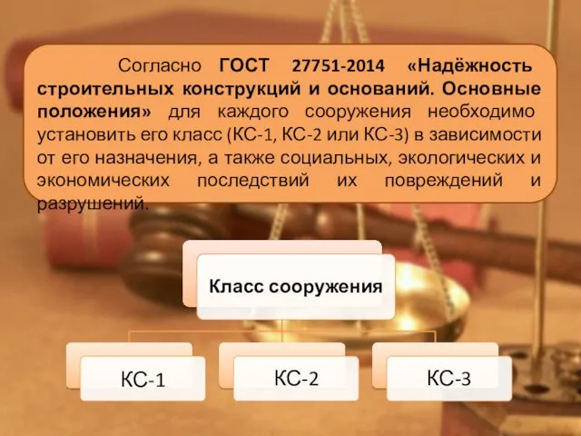 Согласно ГОСТ 27751-2014 «Надёжность строительных конструкций и оснований. Основные положения» для