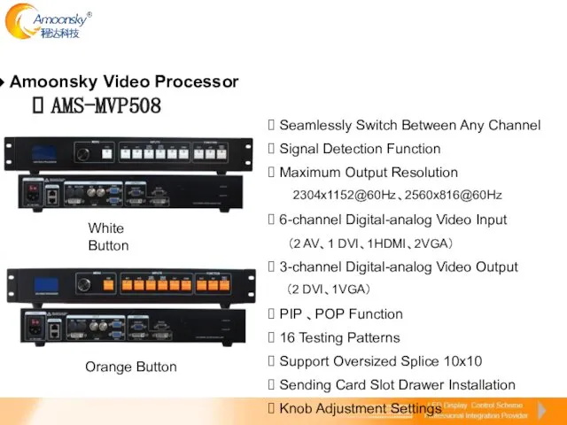Amoonsky Video Processor AMS-MVP508 Seamlessly Switch Between Any Channel Signal Detection