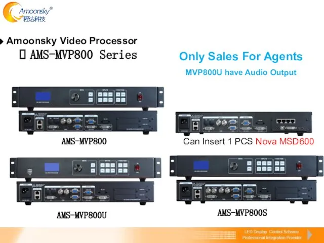 AMS-MVP800 AMS-MVP800U AMS-MVP800S Only Sales For Agents MVP800U have Audio Output