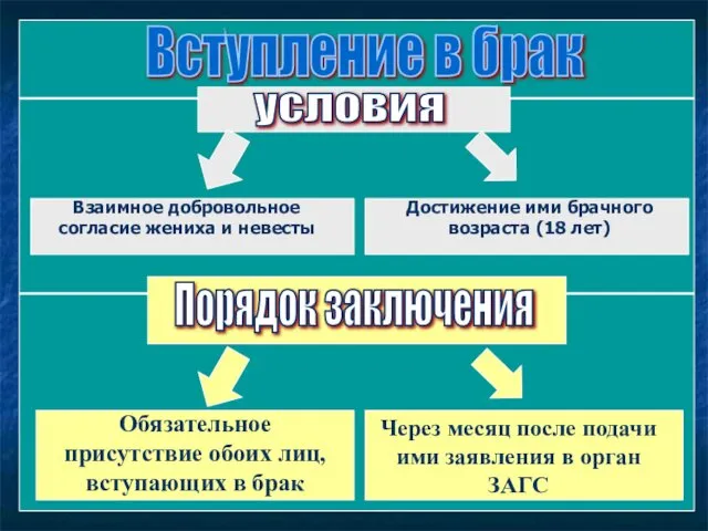 Взаимное добровольное согласие жениха и невесты Вступление в брак условия Взаимное