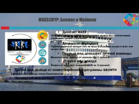 MASSCRYP: Бизнес и Майнинг Депозит MASS На бирже покупаем эквивалентную $100