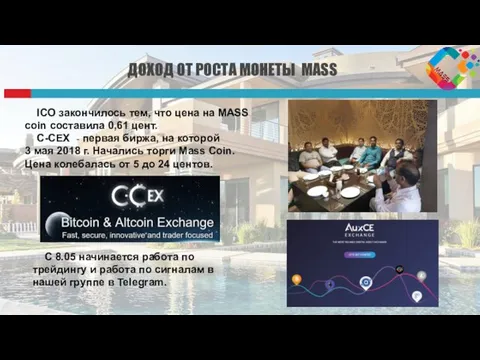 ДОХОД ОТ РОСТА МОНЕТЫ MASS ICO закончилось тем, что цена на