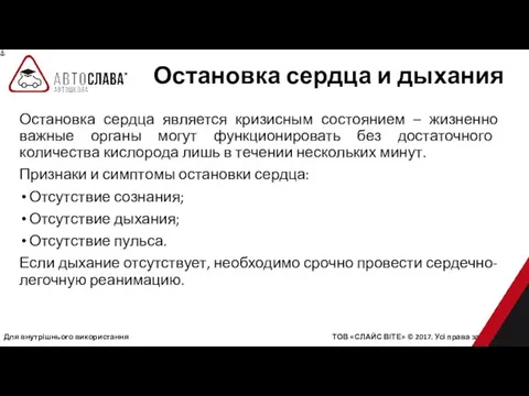 Для внутрішнього використання ТОВ «СЛАЙС ВІТЕ» © 2017. Усі права захищені.