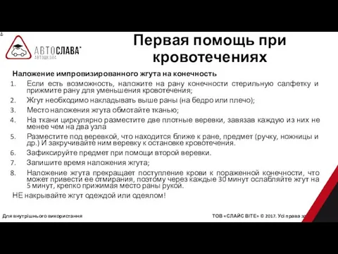 Для внутрішнього використання ТОВ «СЛАЙС ВІТЕ» © 2017. Усі права захищені.