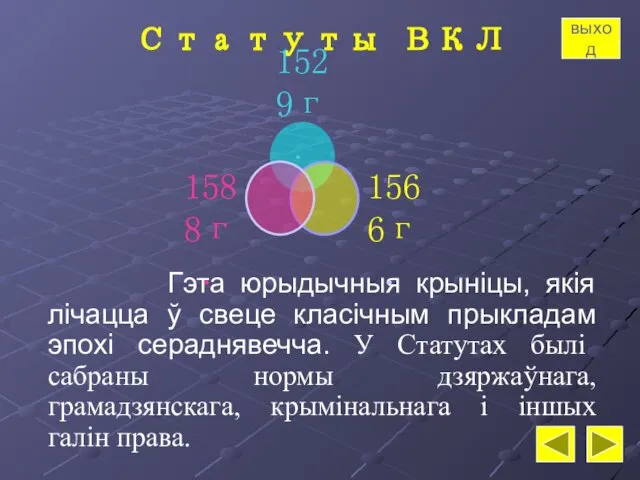 Статуты ВКЛ Гэта юрыдычныя крыніцы, якія лічацца ў свеце класічным прыкладам