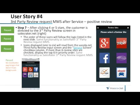 User Story #4 3rd Party Review request MMS after Service –