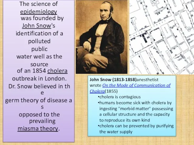 The science of epidemiology was founded by John Snow's identification of