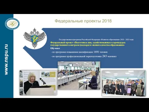 www.nspu.ru Федеральные проекты 2018