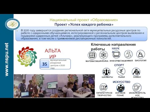 www.nspu.net В 2020 году завершится создание региональной сети муниципальных ресурсных центров