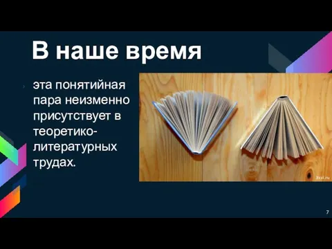 В наше время эта понятийная пара неизменно присутствует в теоретико-литературных трудах.