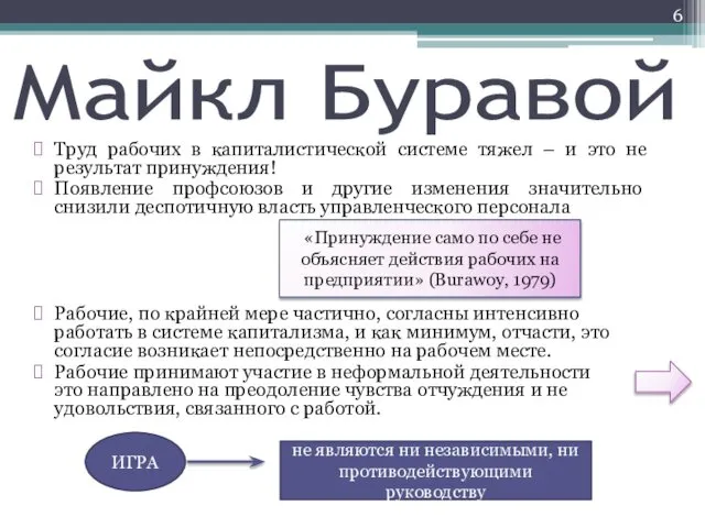 Майкл Буравой Труд рабочих в капиталистической системе тяжел – и это