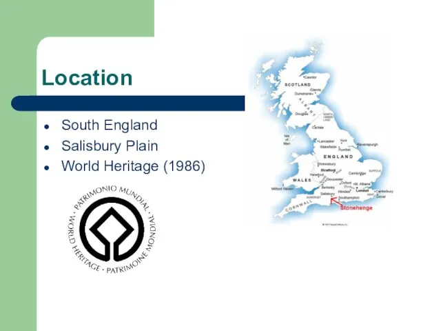 Location South England Salisbury Plain World Heritage (1986)