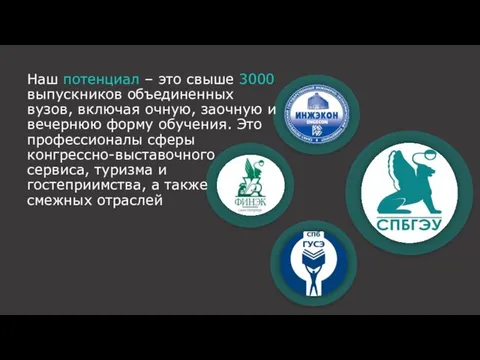 Наш потенциал – это свыше 3000 выпускников объединенных вузов, включая очную,