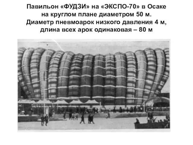 Павильон «ФУДЗИ» на «ЭКСПО-70» в Осаке на круглом плане диаметром 50