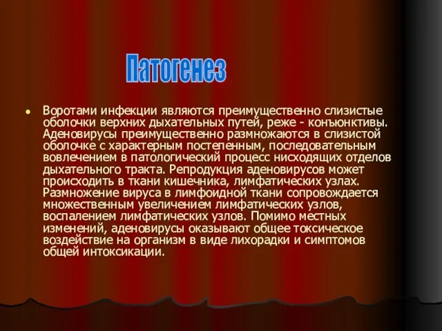 Воротами инфекции являются преимущественно слизистые оболочки верхних дыхательных путей, реже -