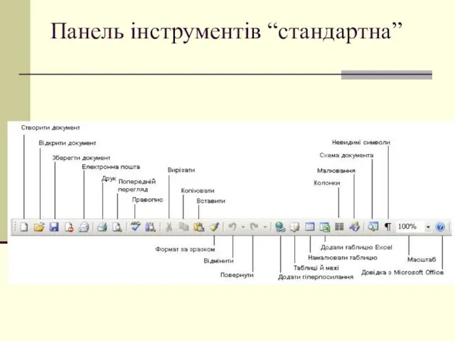 Панель інструментів “стандартна”