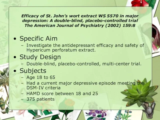 Efficacy of St. John’s wort extract WS 5570 in major depression: