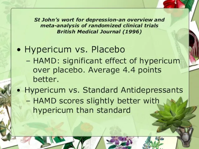 St John’s wort for depression-an overview and meta-analysis of randomized clinical