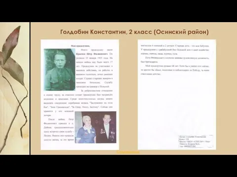 Голдобин Константин, 2 класс (Осинский район) Содержание