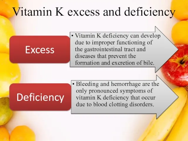 Vitamin K excess and deficiency