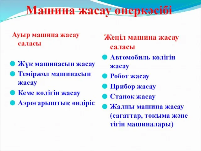 Машина жасау өнеркәсібі Ауыр машина жасау саласы Жүк машинасын жасау Теміржол