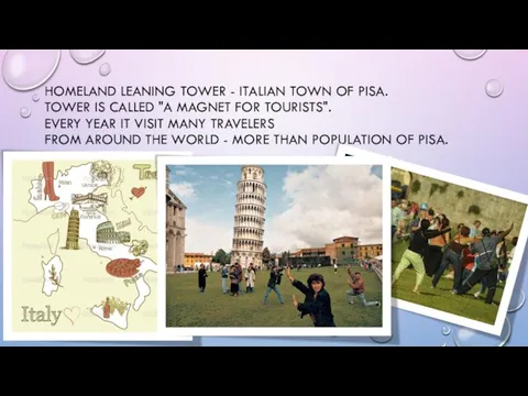 HOMELAND LEANING TOWER - ITALIAN TOWN OF PISA. TOWER IS CALLED