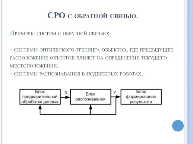 Примеры систем с обратной связью: - системы оптического трекинга объектов, где