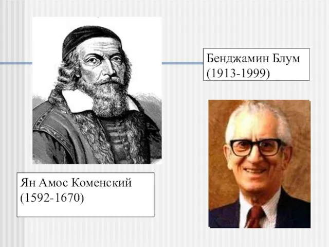 Ян Амос Коменский (1592-1670) Бенджамин Блум (1913-1999)