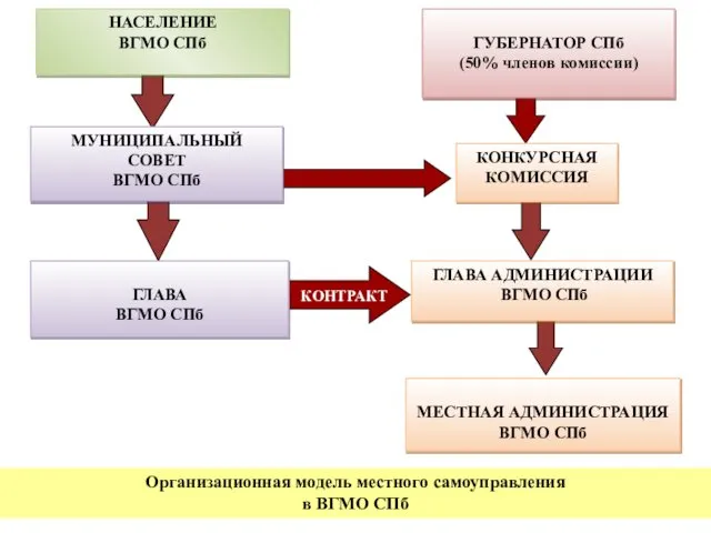 Организационная модель местного самоуправления в ВГМО СПб КОНТРАКТ