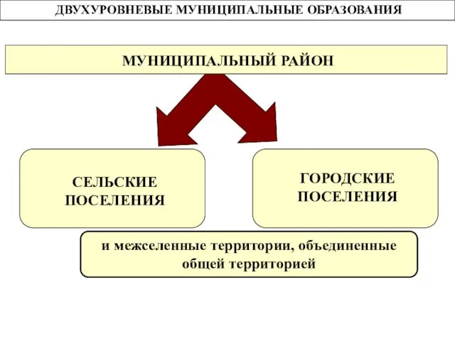 ДВУХУРОВНЕВЫЕ МУНИЦИПАЛЬНЫЕ ОБРАЗОВАНИЯ и межселенные территории, объединенные общей территорией