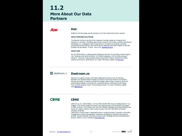 11.2 More About Our Data Partners Aon Radford is the technology