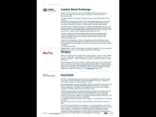 More About Our Data Partners 11.2 London Stock Exchange London Stock