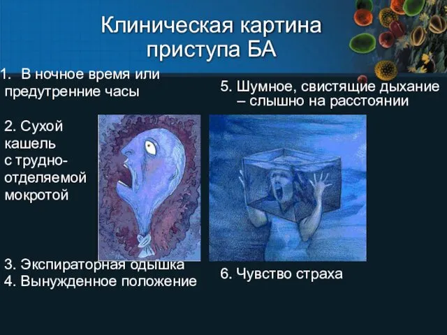 Клиническая картина приступа БА В ночное время или предутренние часы 2.