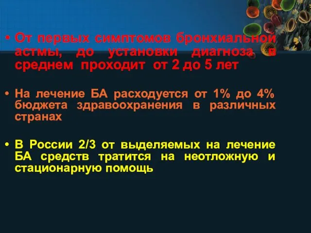 От первых симптомов бронхиальной астмы, до установки диагноза в среднем проходит