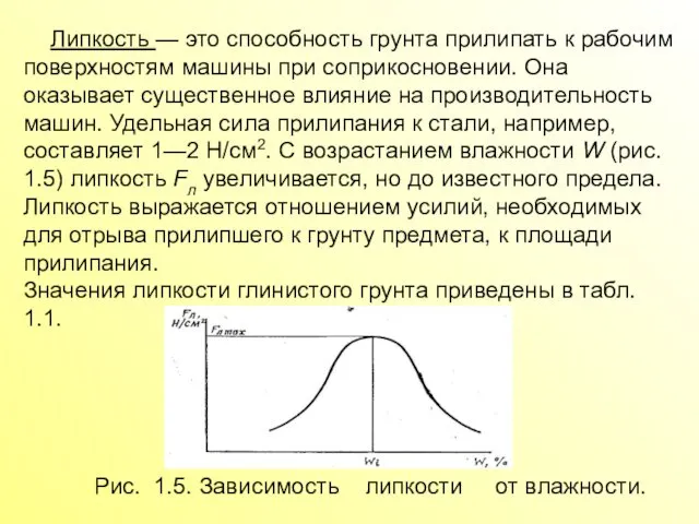 Липкость — это способность грунта прилипать к рабочим поверхностям машины при