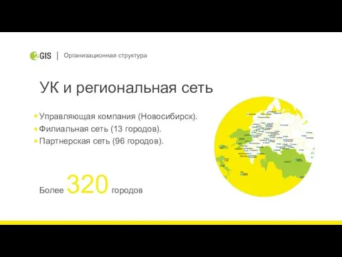 Организационная структура УК и региональная сеть Управляющая компания (Новосибирск). Филиальная сеть