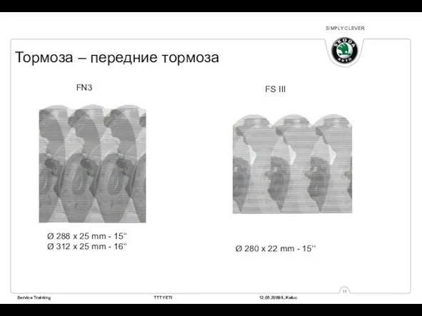 Тормоза – передние тормоза FN3 FS III Ø 288 x 25