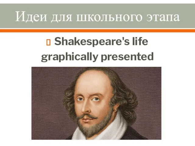 Идеи для школьного этапа Shakespeare's life graphically presented