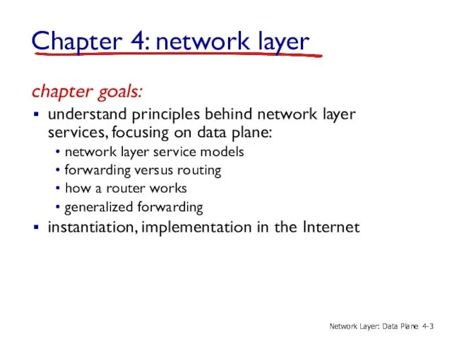 Chapter 4: network layer chapter goals: understand principles behind network layer