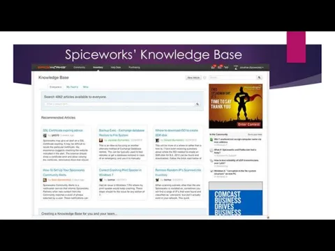 Spiceworks’ Knowledge Base