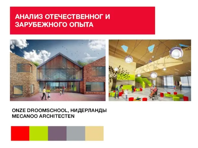 АНАЛИЗ ОТЕЧЕСТВЕННОГ И ЗАРУБЕЖНОГО ОПЫТА ONZE DROOMSCHOOL, НИДЕРЛАНДЫ MECANOO ARCHITECTEN