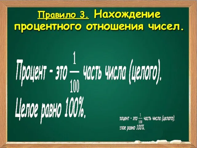 Правило 3. Нахождение процентного отношения чисел.