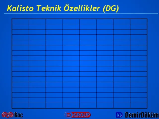 Kalisto Teknik Özellikler (DG)