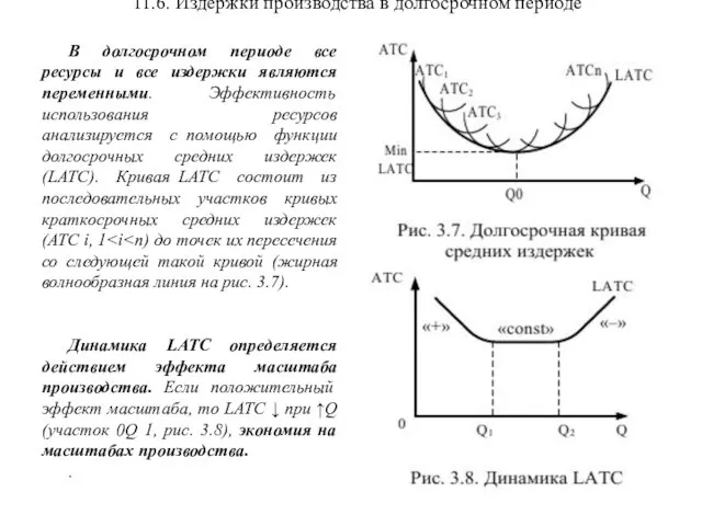 11.6. Издержки производства в долгосрочном периоде В долгосрочном периоде все ресурсы