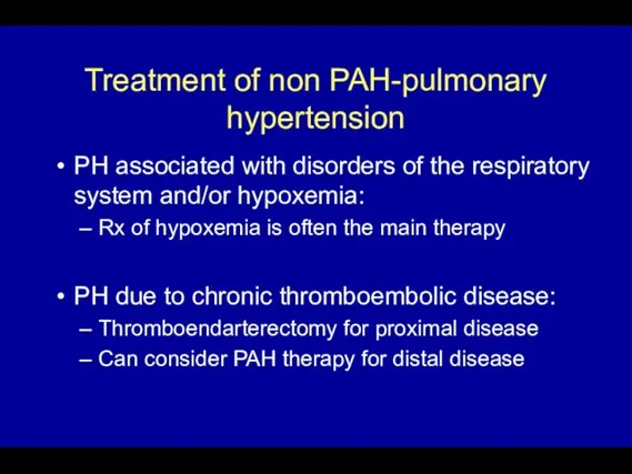 Treatment of non PAH-pulmonary hypertension PH associated with disorders of the